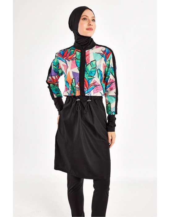 Sherry Uzun Kollu Tam Kapalı Tesettür Mayo 1411-25 - Siyah