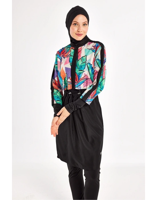 Sherry Uzun Kollu Tam Kapalı Tesettür Mayo 1411-25 - Siyah