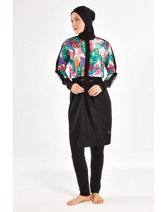 Sherry Uzun Kollu Tam Kapalı Tesettür Mayo 1411-25 - Siyah