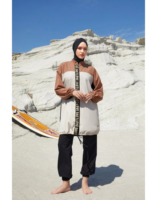 Kadın Pera Uzun Kollu Tam Kapalı Tesettür Mayo 1211 Siyah