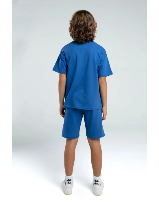 KOPYA - Erkek Çocuk Mavi Bermuda Takım