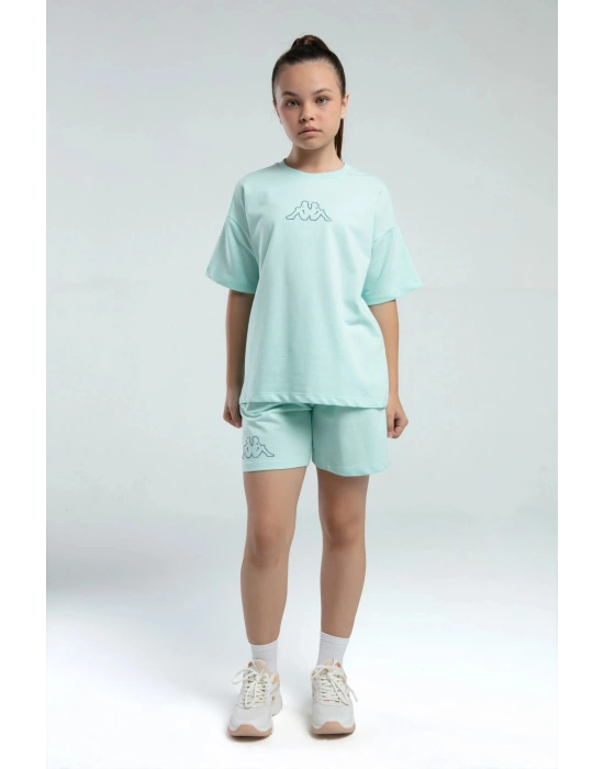 Kız Çocuk Yeşil Şort Takım