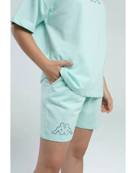 Kız Çocuk Yeşil Şort Takım