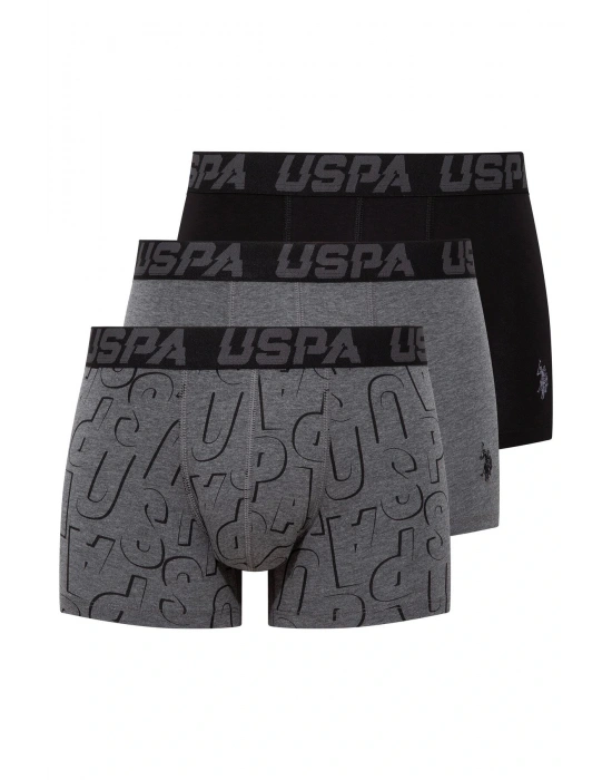 - Erkek Siyah - Antrasit -baskılı 3 Lü Boxer