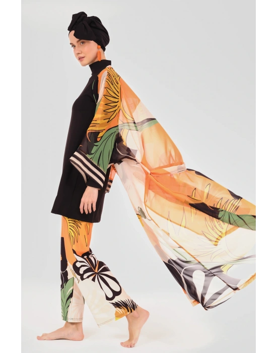 Pamelo Desenli Tesettür Pareo