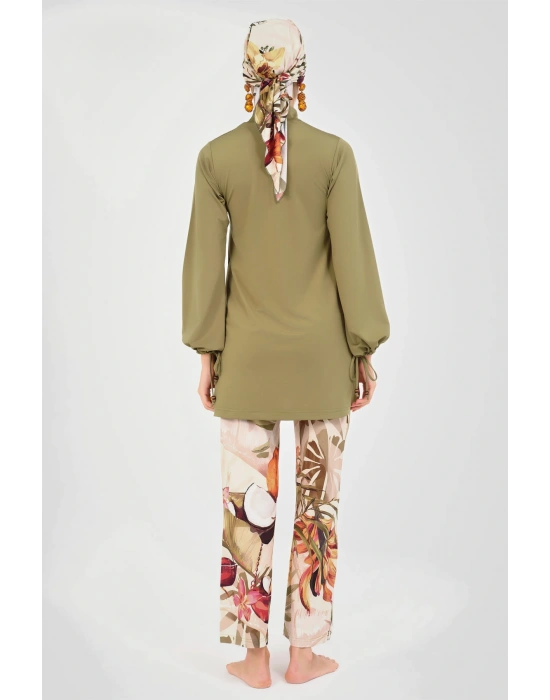 Natural Desenli Tesettür Mayo