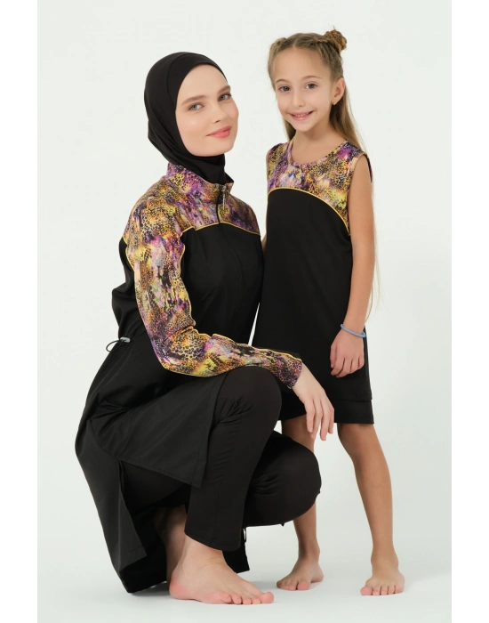 Kıl Biye Süslemeli Sıfır Kol Çocuk Mayo