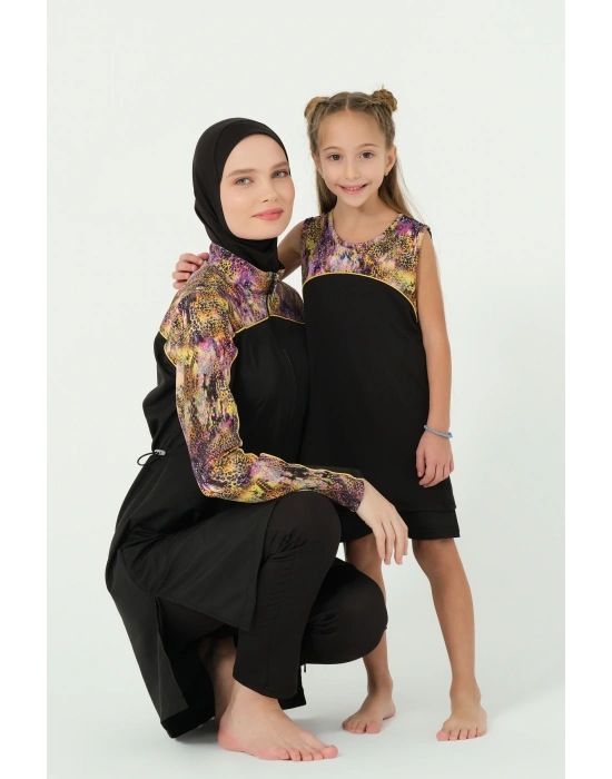 Kıl Biye Süslemeli Sıfır Kol Çocuk Mayo