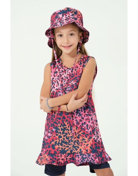 Mercan Şapkalı Sıfır Kol Çocuk Mayo