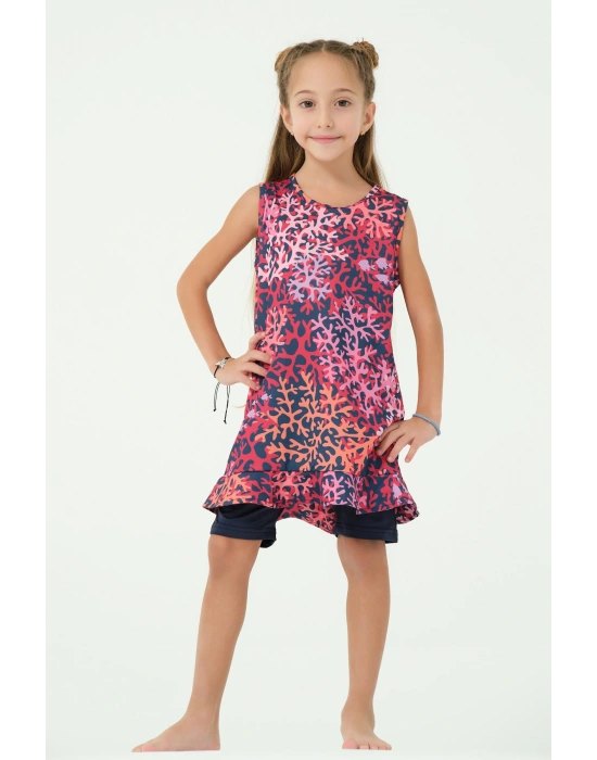 Mercan Şapkalı Sıfır Kol Çocuk Mayo