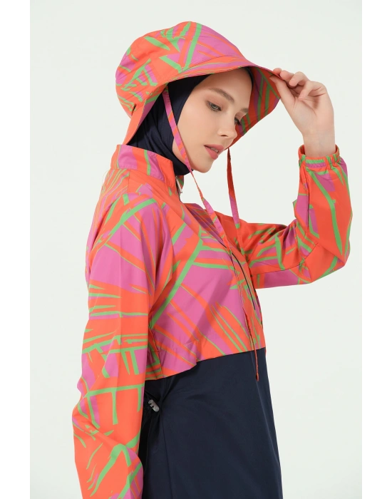 Crop Görünümlü Şapkalı Tesettür Mayo