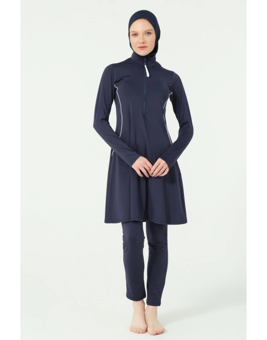 Reglan Biyeli Yarım Kol Yarı Kapalı Mayo