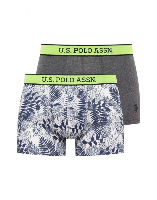 Erkek Baskılı-gri 2li Boxer