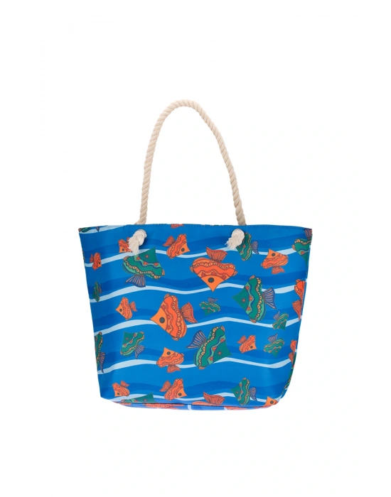 Kadın Fermuarlı Plaj Çantası Desenli Plaj Çantası Günlük Çanta Piknik Çantası Y25670-19