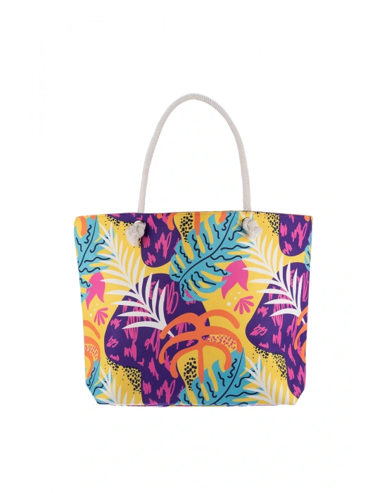 Kadın Fermuarlı Plaj Çantası Desenli Plaj Çantası Günlük Çanta Piknik Çantası Y25670-11