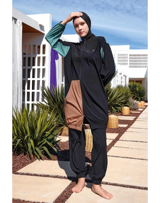 SPORCU LİKRA PARAŞÜT KUMAŞ HIZLI KURUYAN KADIN TESETTÜR MAYO