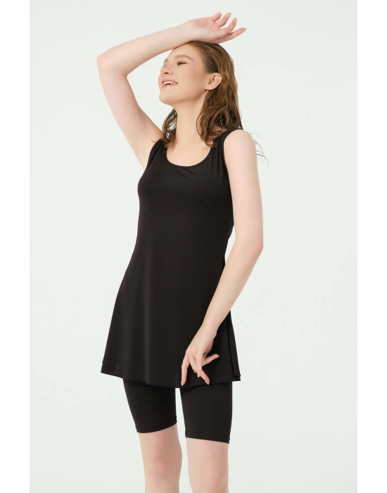 Klasik Sıfır Kol Yarı Kapalı Mayo