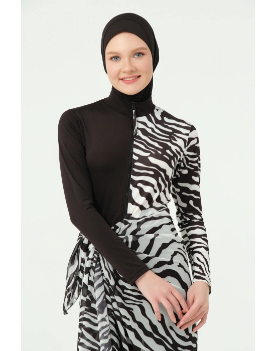 Zebra Desenli Tulum Mayo