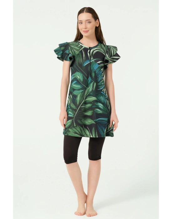 Feyora Desenli Yarım Kol Yarı Kaplı Mayo ALF25758