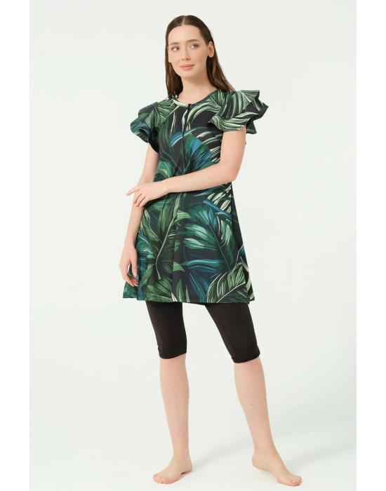 Feyora Desenli Yarım Kol Yarı Kaplı Mayo ALF25758