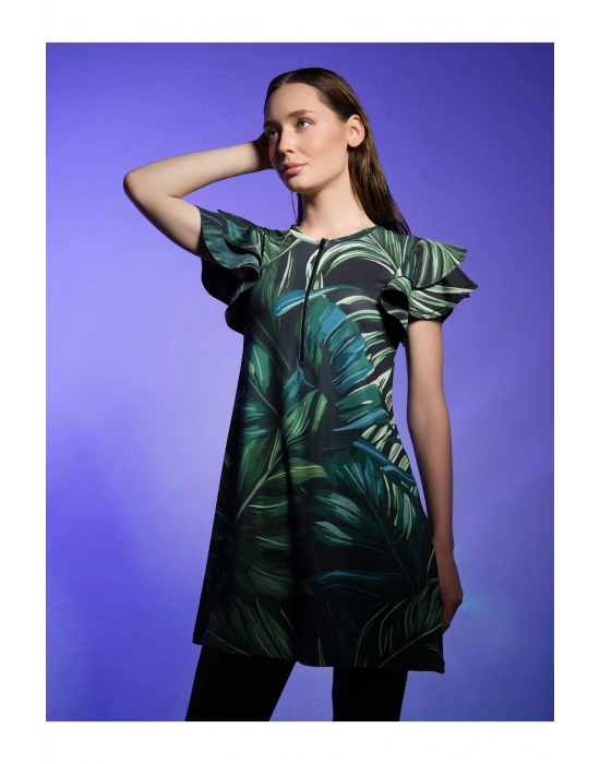 Feyora Desenli Yarım Kol Yarı Kaplı Mayo ALF25758