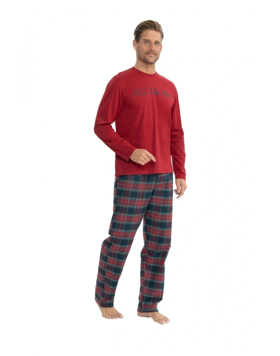 U.S. Polo Assn. Erkek Uzun Kollu Yuvarlak Yaka Penye Dokuma Eşofman Pijama Takımı S25851