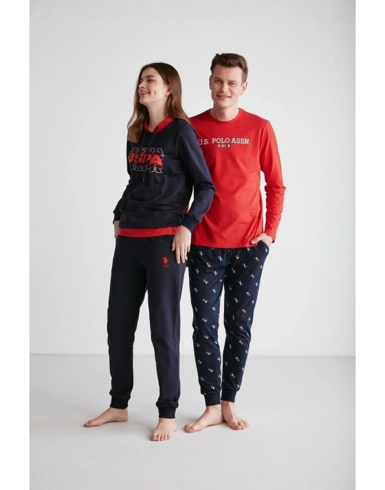 - Kadın Lacivert Kapşonlu Pijama Takımı 16945