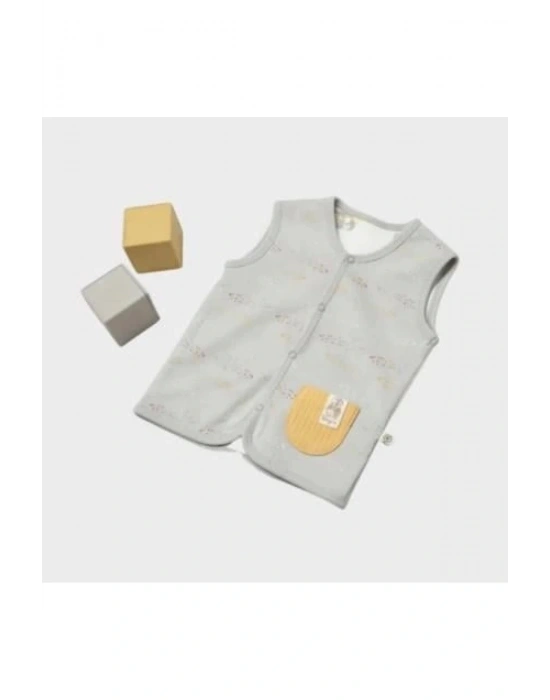 Biorganic Penguin Club Yelek 61511 Ekru Gri