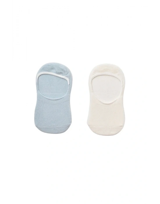 Biorganic Basic Erkek Babet 2li Çorap 68454 Mavi Ekru