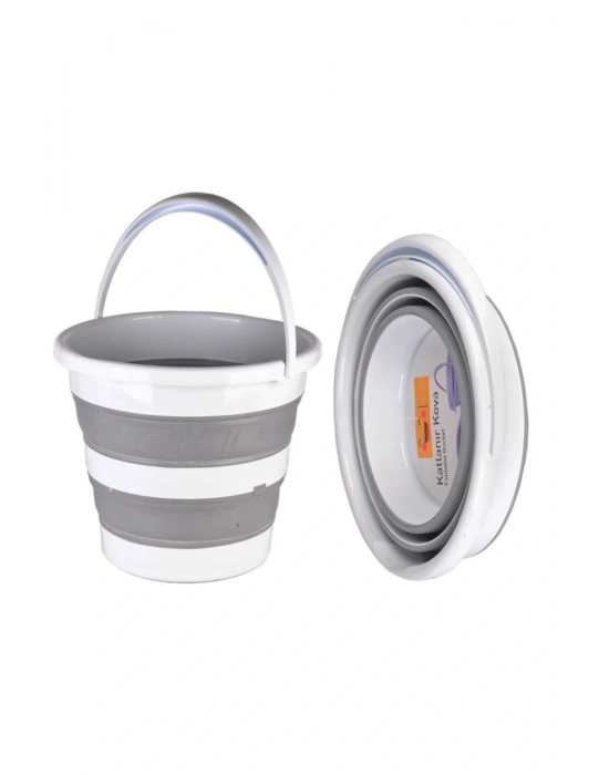 Bebek Ve Çocuk Katlanır Su Kovası Gri(12,8 Litre), Banyo Kovası (sk-315)