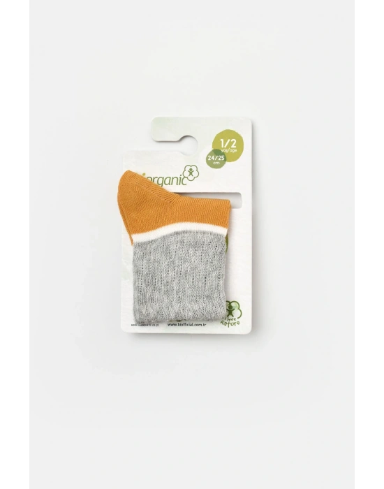 Kız Çocuk Organic Soket Çorap Turuncu