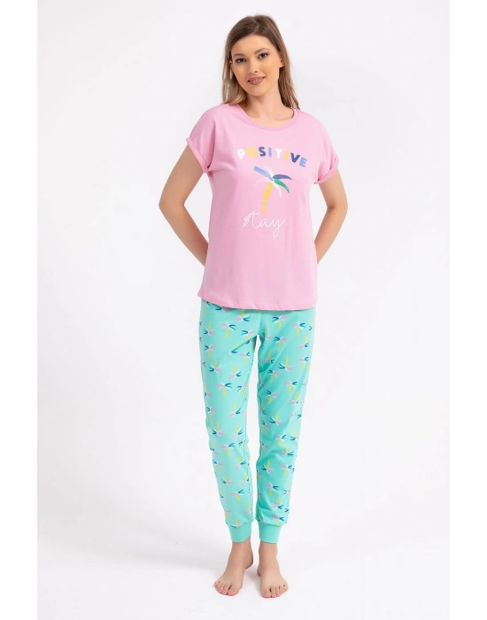 Rolypoly Positive Stay Pembe Kadın Pijama Takımı