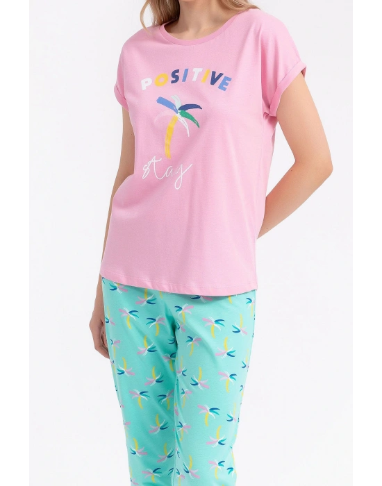 Rolypoly Positive Stay Pembe Kadın Pijama Takımı