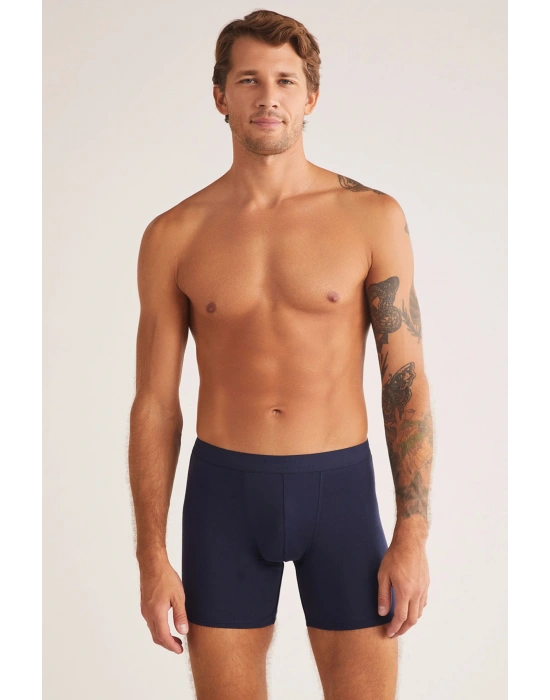 2li Boxer Arsenal Düz Uzun Boy Modal Pamuk Likralı Erkek Boxer