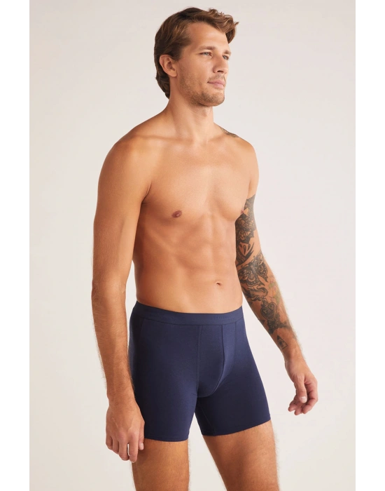 2li Boxer Arsenal Düz Uzun Boy Modal Pamuk Likralı Erkek Boxer