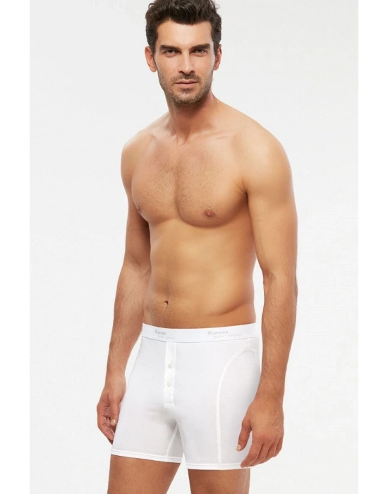 Erkek Long Şort 2li Fırsat Paketi Pamuklu Modal Likralı Önden Düğmeli Uzun Boxer Şort