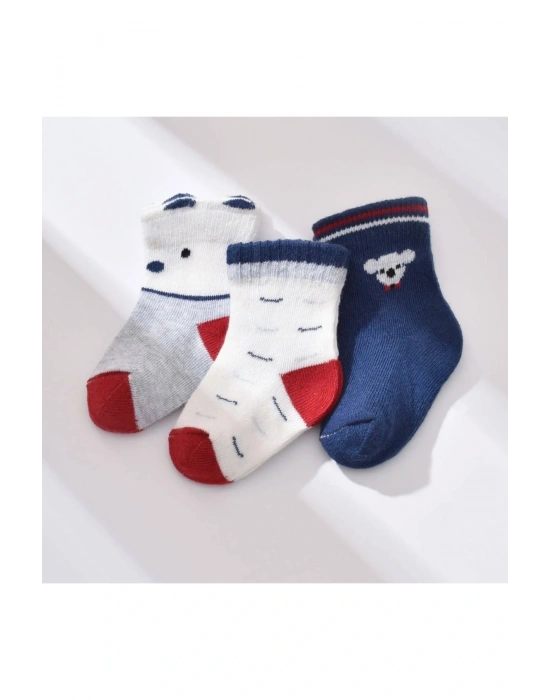 Biorganic Papyonlu Koala Erkek 3lü Çorap 68447 Lacivert