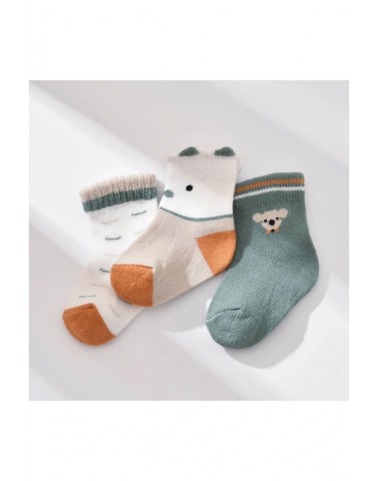 Biorganic Papyonlu Koala Erkek 3lü Çorap 68447 Nil