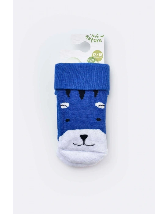 Bebek Havlu Çorap Mavi