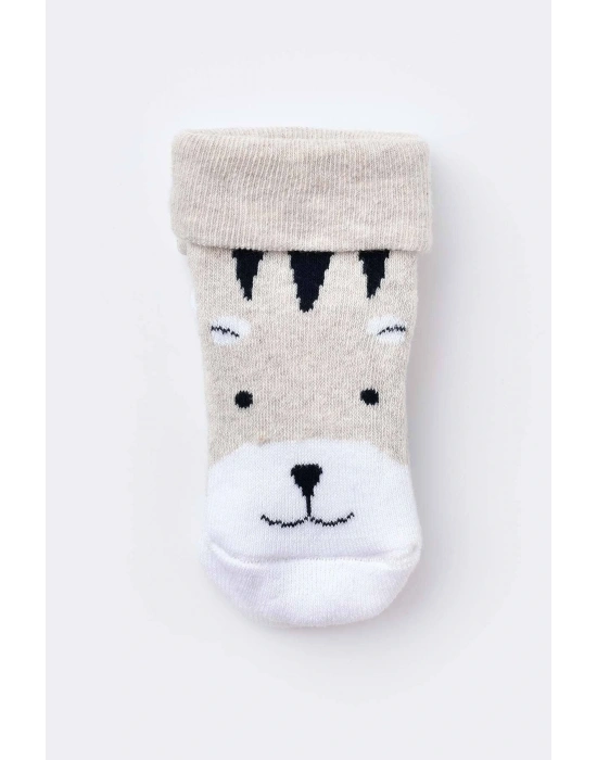 Bebek Havlu Çorap Bej
