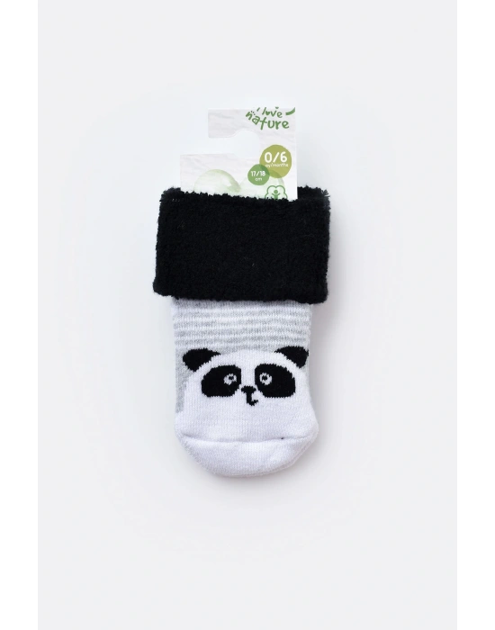 Bebek Kaydırmaz Havlu Çorap Siyah