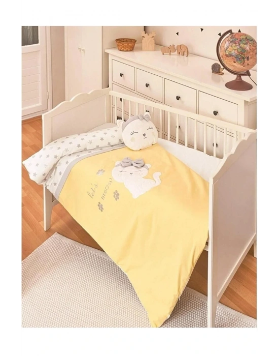 Cute Cat Nevresim Takımı 69098 Sarı