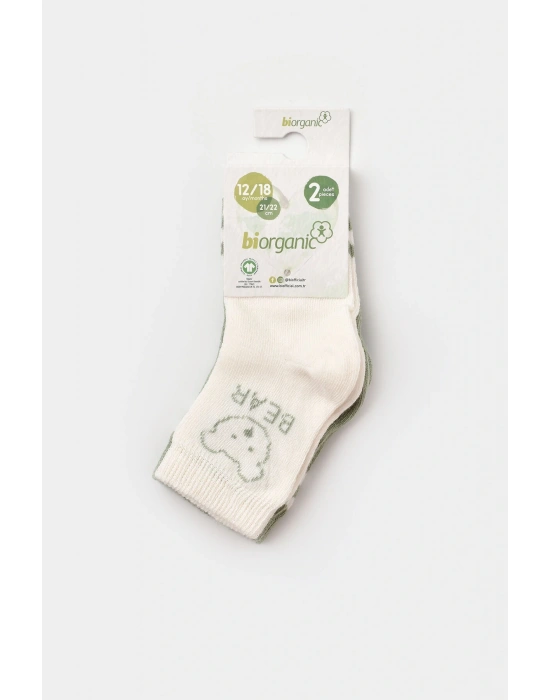 Bebek Organik Soket Çorap 3lü Paket Yeşil