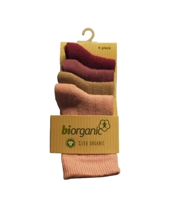 Biorganic 4lü New Basıc Çocuk Çorap 68387 Pembe(1 ADET)