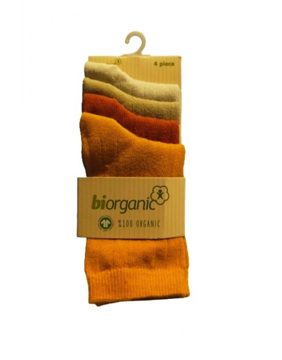 Biorganic 4lü New Basıc Çocuk Çorap 68387 Hardal