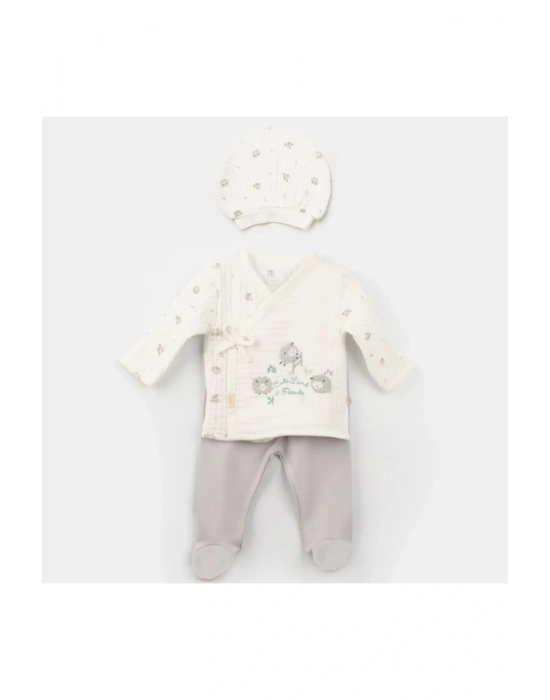 Lamb Friends 3lü Zıbın Set 73328 Gri