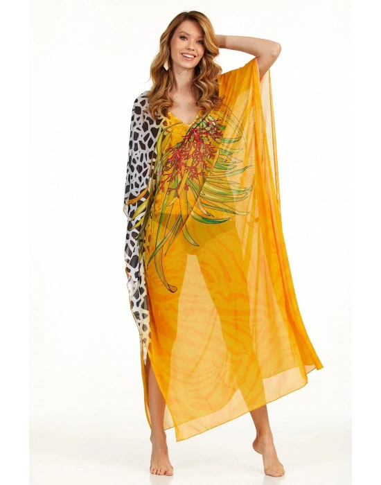 Sarı Desenli Uzun Pareo