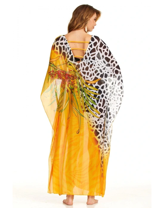 Sarı Desenli Uzun Pareo