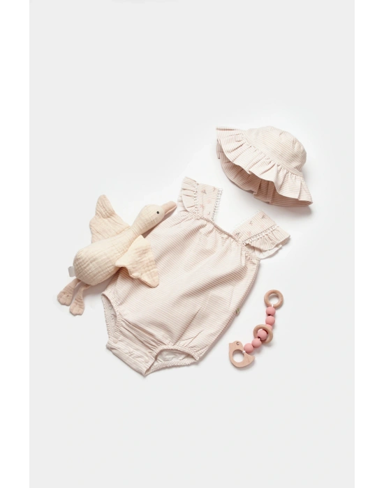 Sweet Garden Ekru Şort Tulum