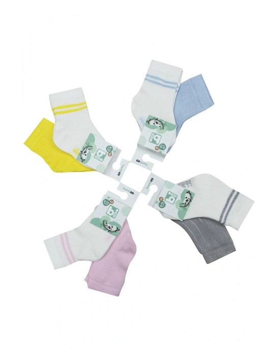 Kız Erkek Bebek Bambu Derby Desenli 2li Bebek Çorabı